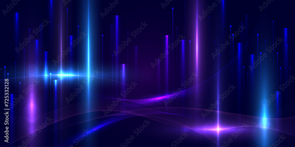 Abstract digital technology background. Modern high-tech innovation future concept, big data, network connection, AI, communication. Pattern for banner, poster, website. Vector eps10.