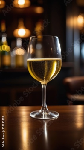 White wine on the bar counter