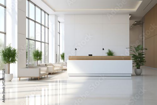 Modern interior with sofas 3d rendering