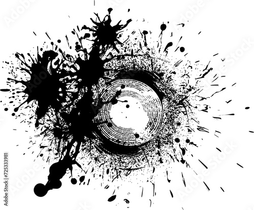 Künstlerisches Vektor Design Element- Tintenspritzer - Kleckse Platsch - Flüssigkeit, Spritzer - Tinte Flecken Kreis abstrakt