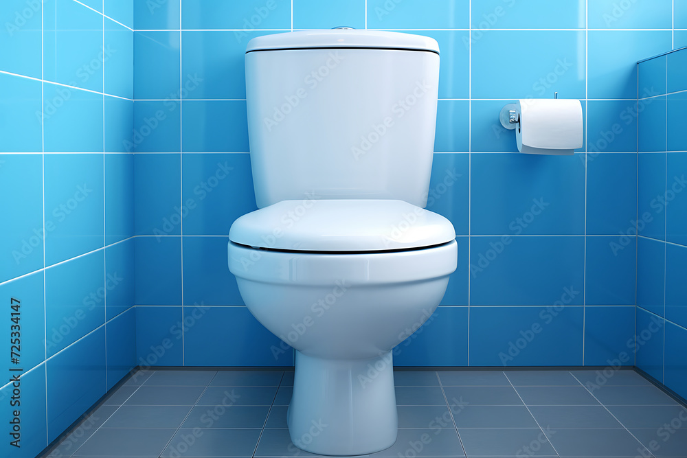 3d rendering of a white toilet in a classic room with white walls 3d rendering of a white toilet in a classic room with white walls
