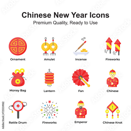 Grab this amazing and unique chinese new year icon set, ready to use in websites and mobile apps