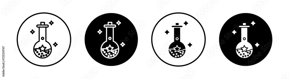 Magic potion flat line icon set. Magic potion Thin line illustration vector Magic potion flat line icon set. Magic potion Thin line illustration vector