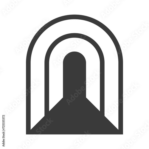 Corridor glyph icon isolated on white background.Vector illustration.