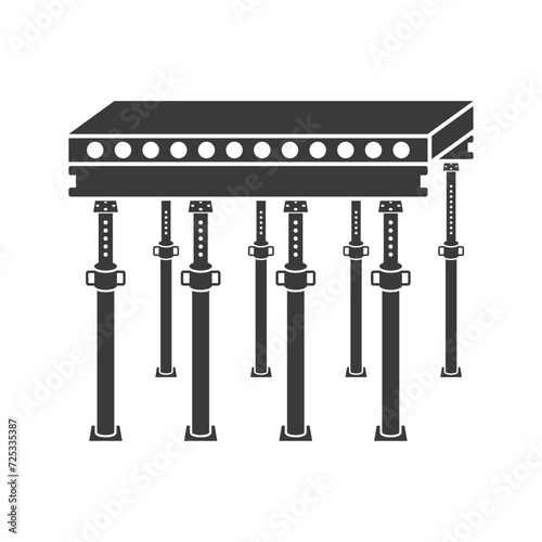 Ceiling supports to support concrete slabs glyph icon isolated on white background.Vector illustration.