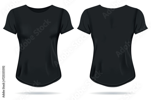 Realistic isolated female t shirt black