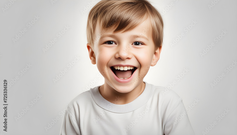 Portrait of happy joyful beautiful little boy isolated on white background Portrait of happy joyful beautiful little boy isolated on white background