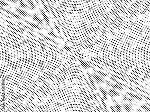 Halftone vector background. Monochrome halftone pattern. Abstract geometric dots background. Pop Art comic gradient black white texture. Design for presentation banner, poster, flyer, business card.