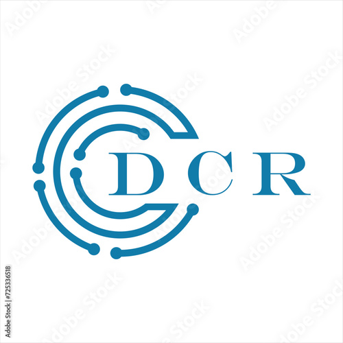 DCR letter design. DCR letter technology logo design on white background. DCR Monogram logo design for entrepreneur and business photo