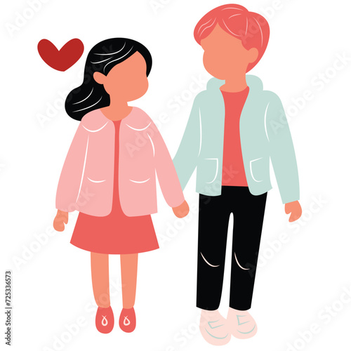 happy couple in love vector illustration Valentine's day