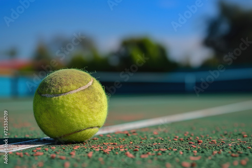 Tennis ball on the court © arhendrix