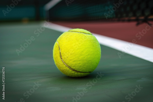tennis ball on a tennis court © arhendrix