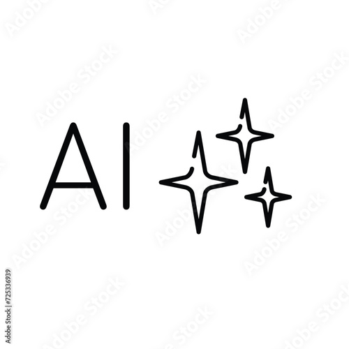 Artificial Intelligence vector icon. Isolated AI Generate sign design.