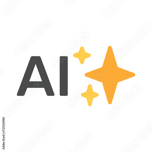 Artificial Intelligence vector icon. Isolated AI Generate sign design.