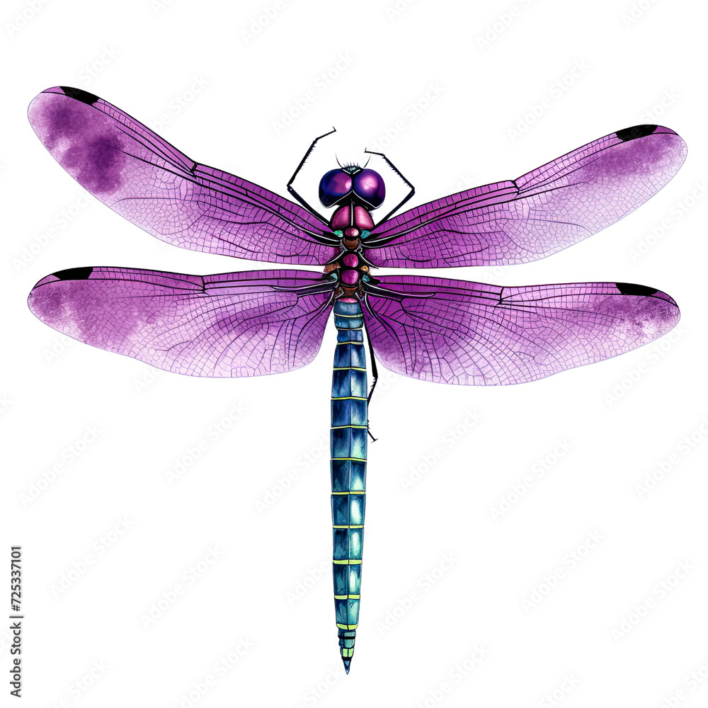 AI-generated watercolor clipart of a Dragonfly Clipart illustration. Isolated elements on a white background. AI-generated watercolor clipart of a Dragonfly Clipart illustration. Isolated elements on a white background.