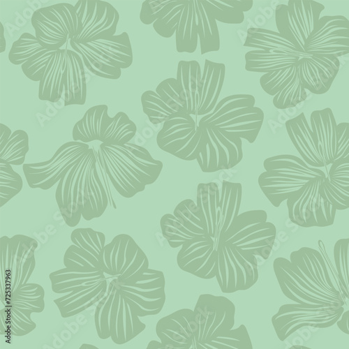Wallpaper Mural Green Botanical Floral Seamless Pattern Design Torontodigital.ca