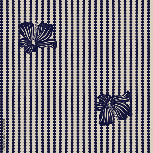 Neutral Colour Floral Striped Seamless Pattern Design