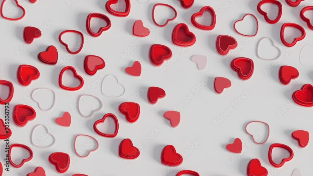 animation of red hearts randomly appearing on the surface animation of red hearts randomly appearing on the surface