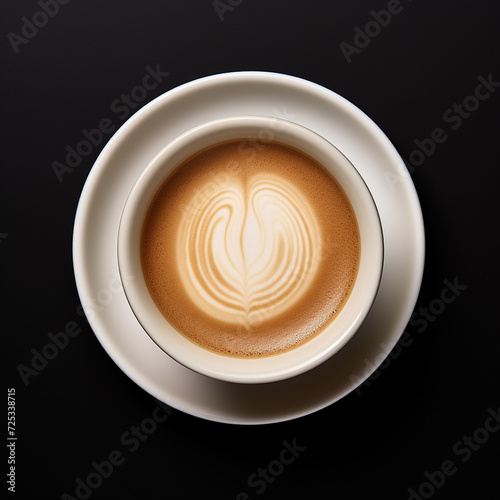 an isolated shot of Espresso in a simple, white espresso cup, showcasing its rich crema. Generative AI.