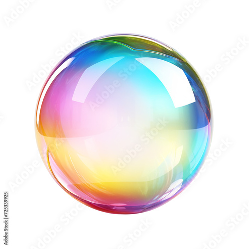 Realistic transparent colorful soap bubble clip art