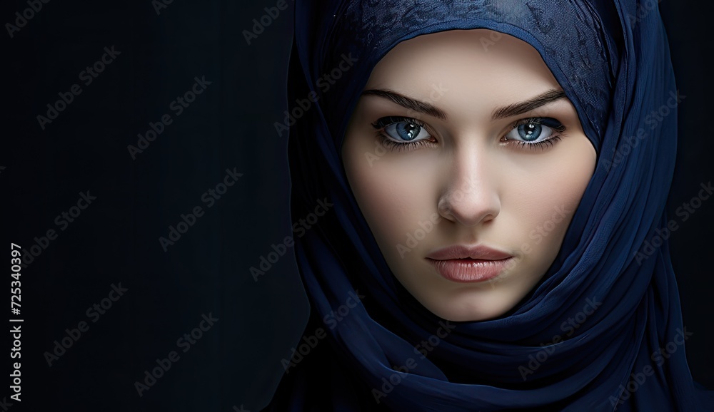 A woman wearing a black hijab and a black scarf. A woman wearing a black hijab and a black scarf.