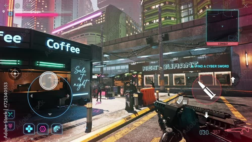 Vidéo Stock Player losing the level in the cyberpunk computer game