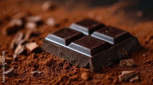 Chocolate on cocoa. Generative AI