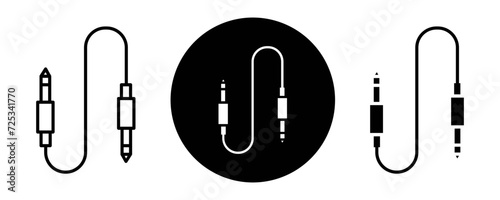 Audio Cable outline icon collection or set. Audio Cable Thin vector line art photo