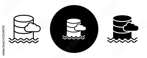 Data lake outline icon collection or set. Data lake Thin vector line art