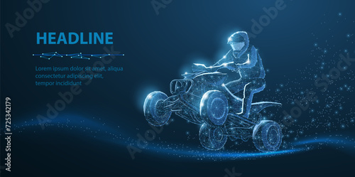 ATV. Abstract vector 3d quad illustration. ATV racing, Bike trail, Sport activities