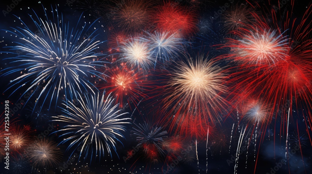 Fototapeta premium Fireworks display. Generative AI