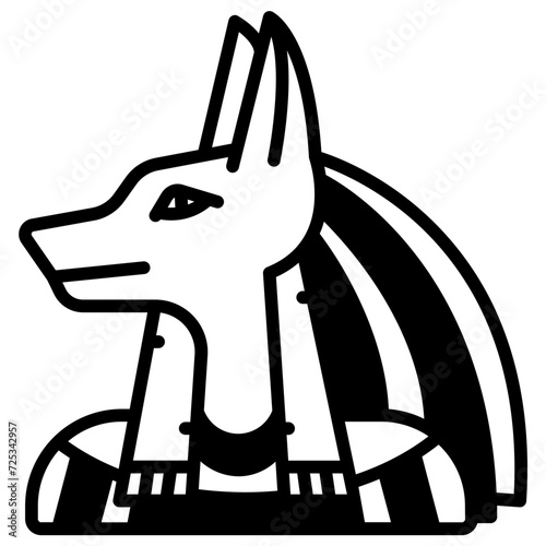 Egypt God glyph and line vector illustration