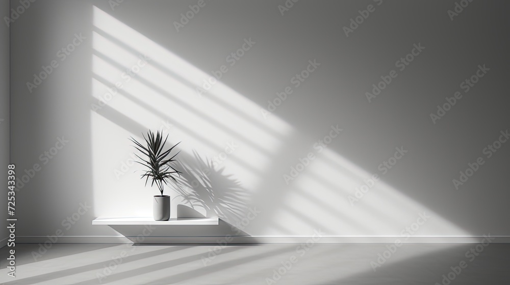 Minimalist room with shadows. Generative AI Minimalist room with shadows. Generative AI