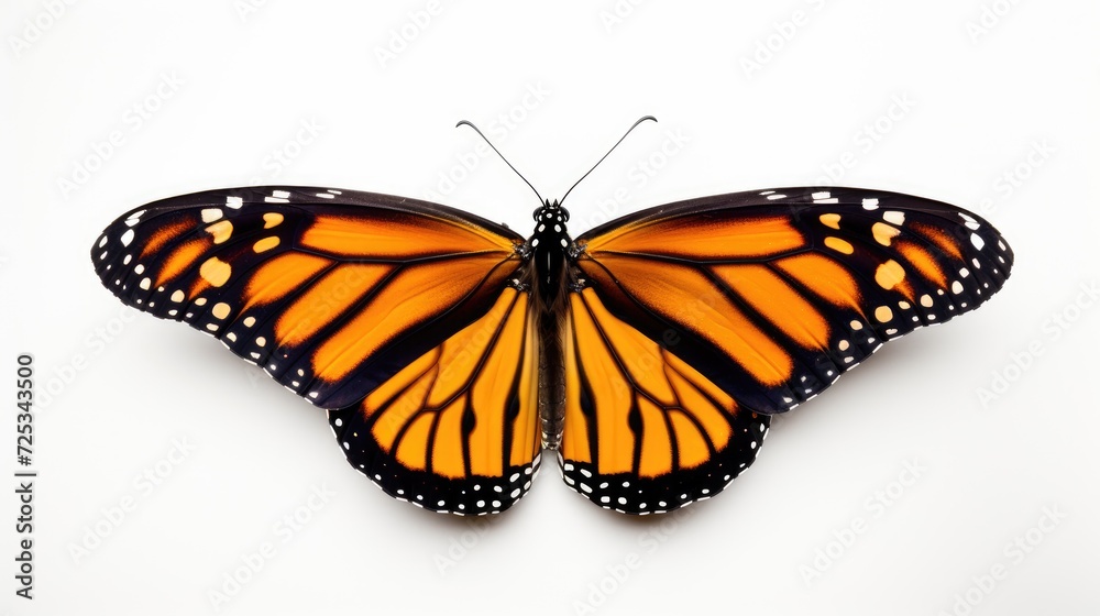 Monarch butterfly flying. Generative AI Monarch butterfly flying. Generative AI