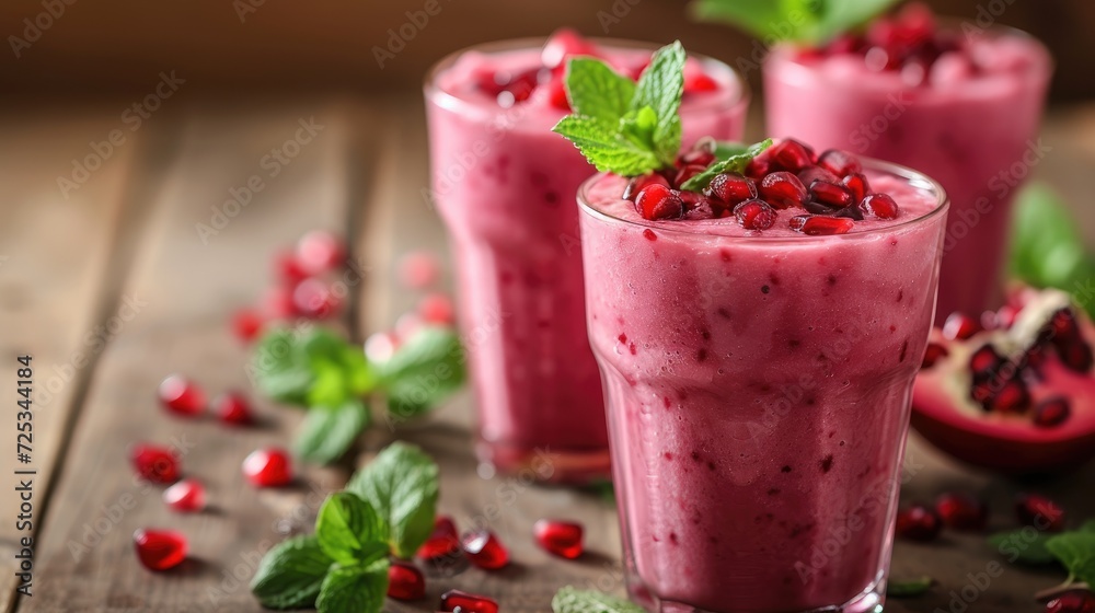 Pomegranate smoothies. Generative AI Pomegranate smoothies. Generative AI