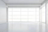 Heller, leerer Raum mit Fenstern, Interior-Design, erstellt mit generativer KI