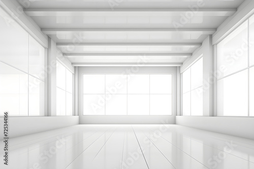 Heller  leerer Raum mit Fenstern  Interior-Design  erstellt mit generativer KI
