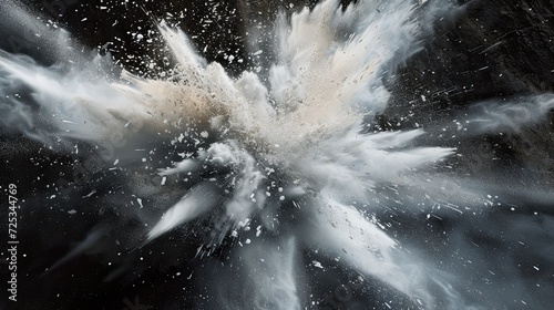 Snow explosion art. Generative AI