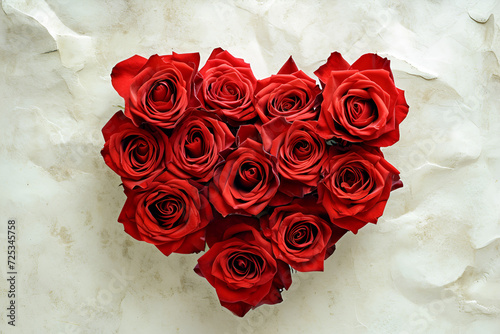 Red roses heart in white background, in the style of multilayered.