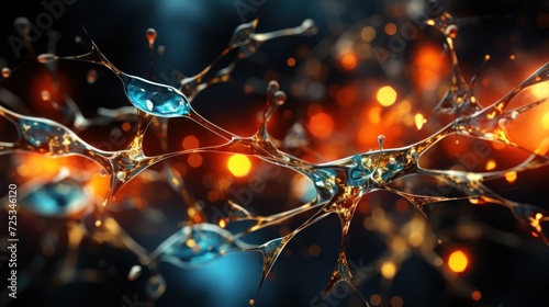 Neuron cells network connections within the human brain.