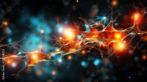 Neuron cells network connections within the human brain.