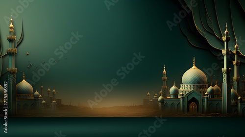 ramadan background color green and gold