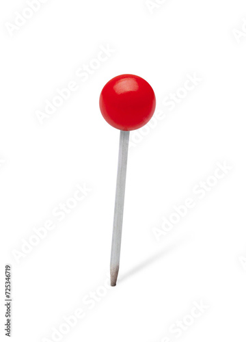 Red pushpin on white.