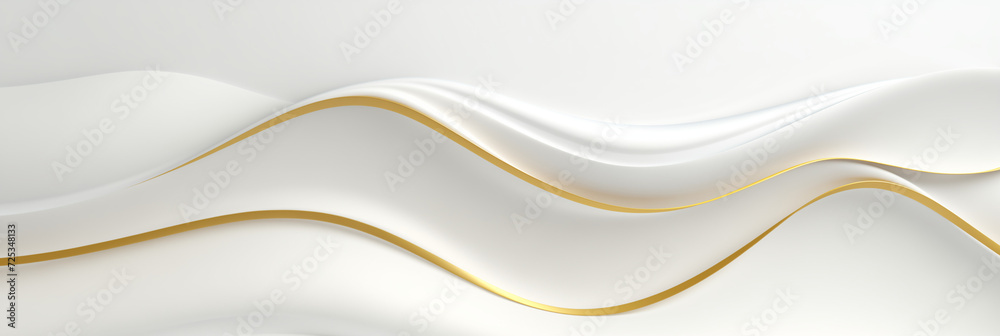 Obraz premium white background with soft texture decorated with Shiny golden lines. white gold luxury background 