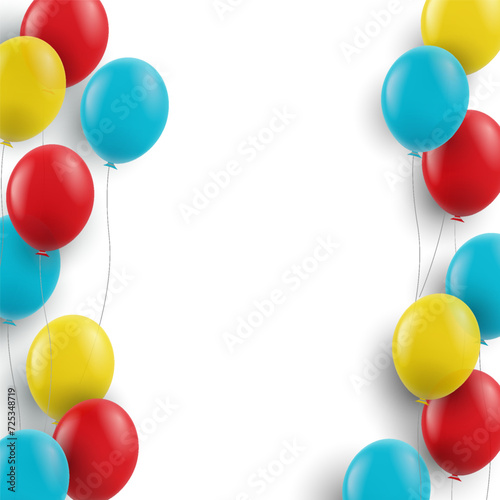 Vector illustration. Colored balloons on a white background.

