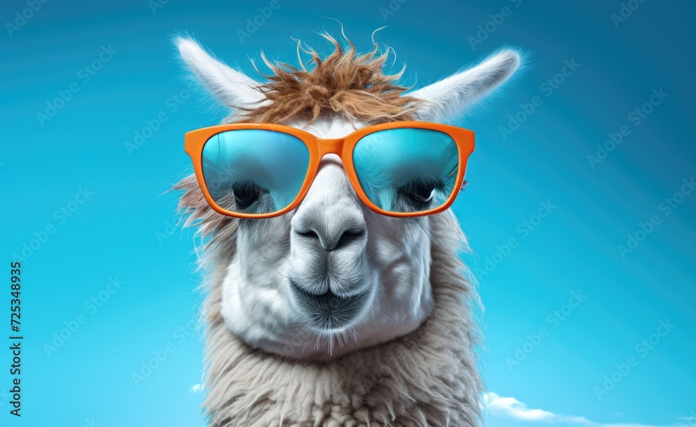 lama adds charm with its glasses.