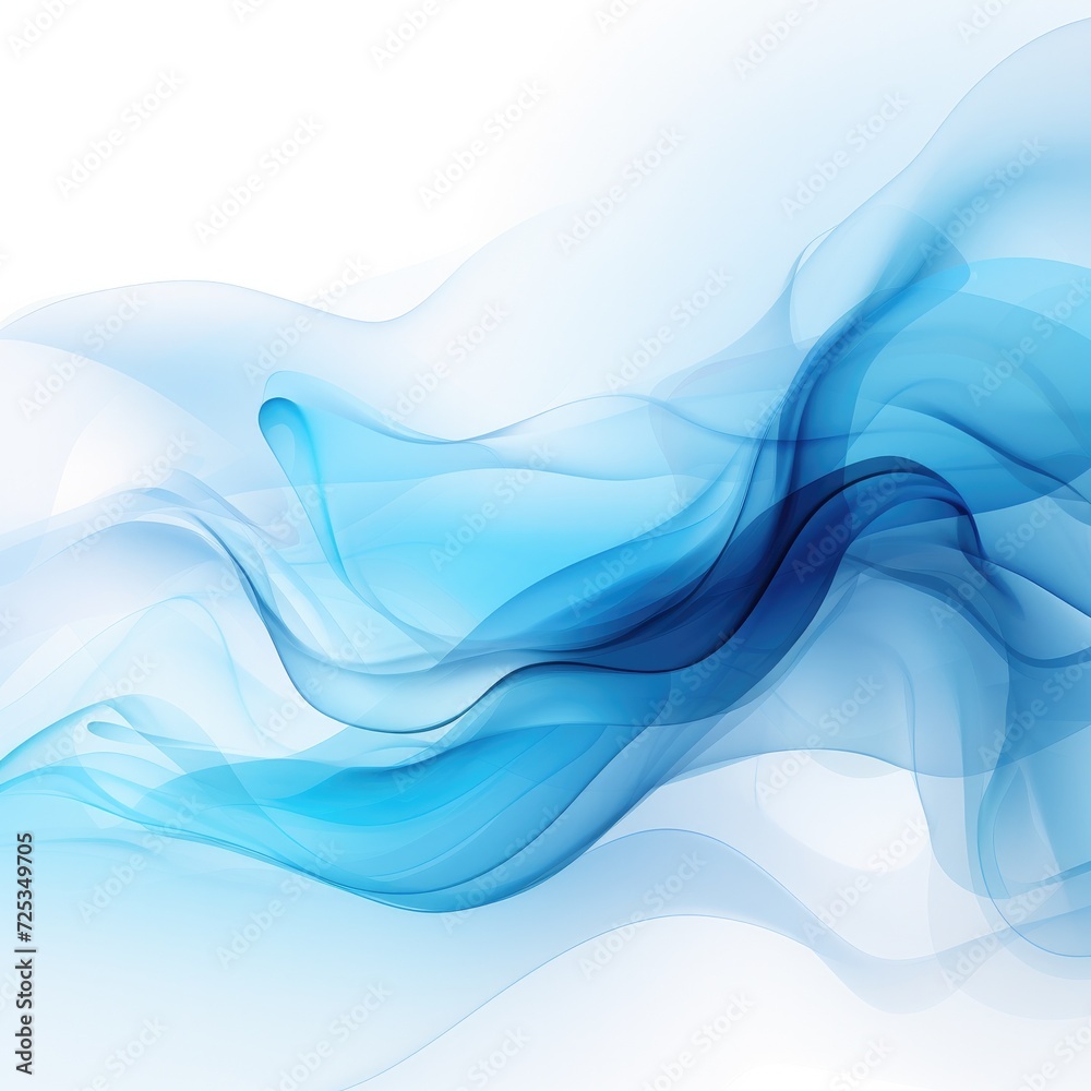Abstract blue background with smoke waves. Generative AI. Abstract blue background with smoke waves. Generative AI.