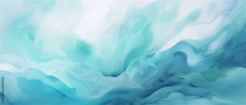 Ethereal Aqua Dreamscape: Soft Turquoise Hues and Shadows