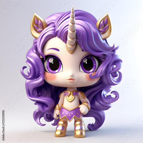 Cute purple-haired unicorn