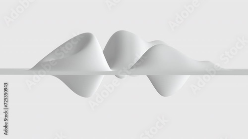 animation of embossed soft wave forms on white background, 4K abstract animation photo